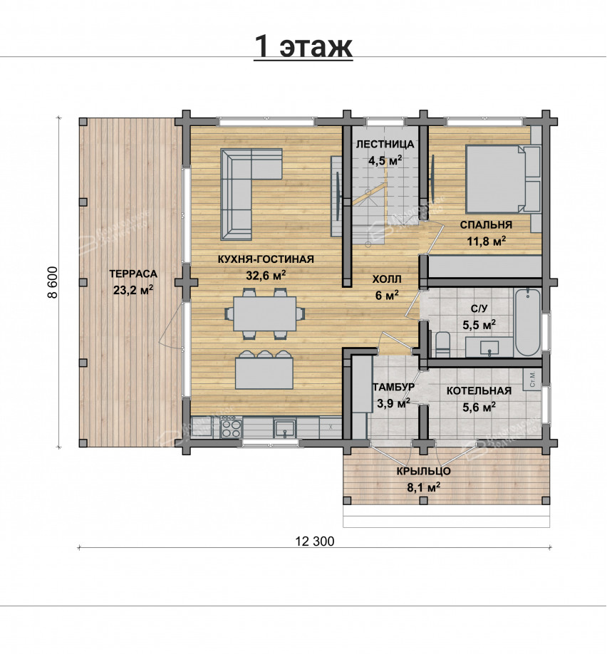 Дом из профилированного бруса VZ-327